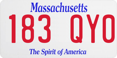 MA license plate 183QY0