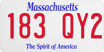 MA license plate 183QY2