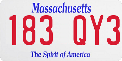 MA license plate 183QY3