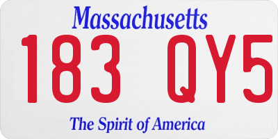 MA license plate 183QY5