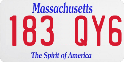 MA license plate 183QY6