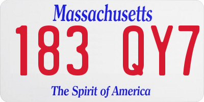 MA license plate 183QY7