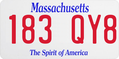 MA license plate 183QY8