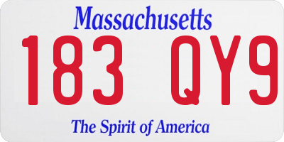 MA license plate 183QY9