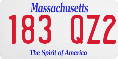 MA license plate 183QZ2