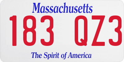 MA license plate 183QZ3