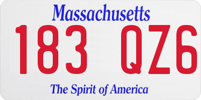 MA license plate 183QZ6