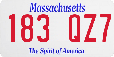 MA license plate 183QZ7