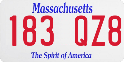 MA license plate 183QZ8
