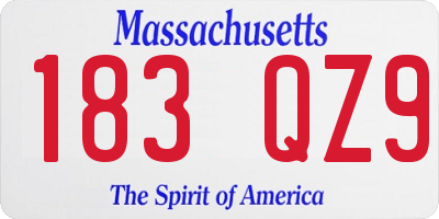 MA license plate 183QZ9