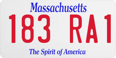 MA license plate 183RA1