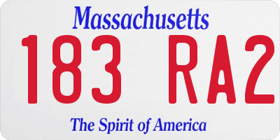 MA license plate 183RA2