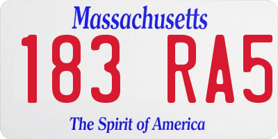 MA license plate 183RA5