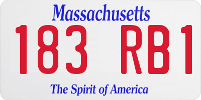 MA license plate 183RB1