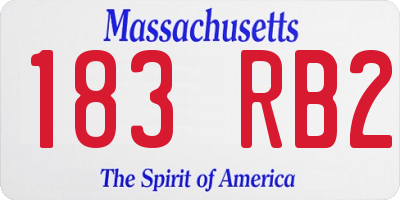 MA license plate 183RB2
