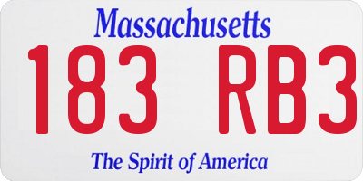 MA license plate 183RB3