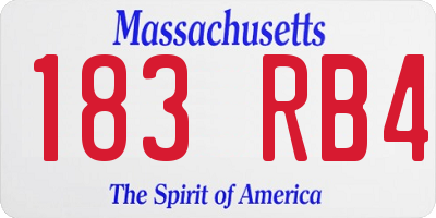 MA license plate 183RB4
