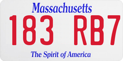 MA license plate 183RB7