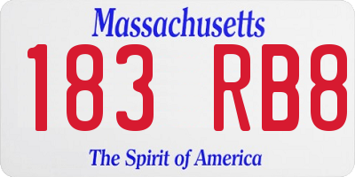 MA license plate 183RB8