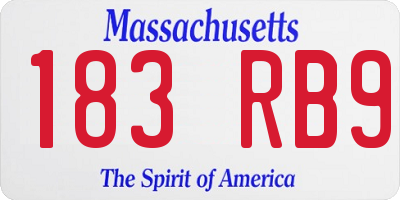MA license plate 183RB9