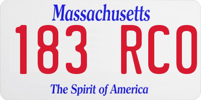 MA license plate 183RC0