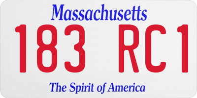 MA license plate 183RC1