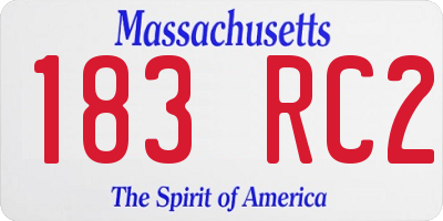 MA license plate 183RC2