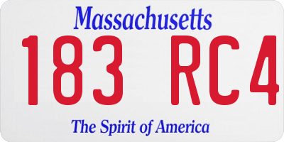 MA license plate 183RC4