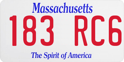MA license plate 183RC6