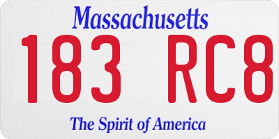 MA license plate 183RC8