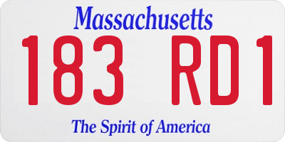 MA license plate 183RD1