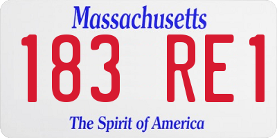 MA license plate 183RE1