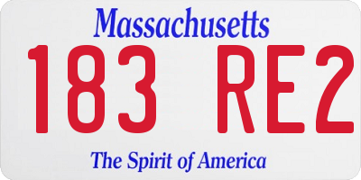 MA license plate 183RE2