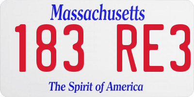 MA license plate 183RE3