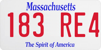 MA license plate 183RE4