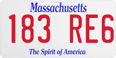 MA license plate 183RE6