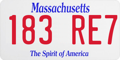 MA license plate 183RE7