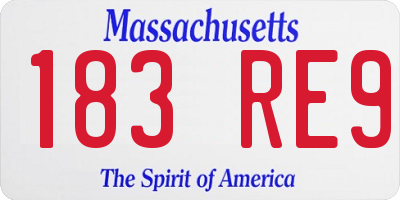 MA license plate 183RE9