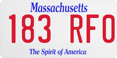 MA license plate 183RF0