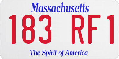 MA license plate 183RF1