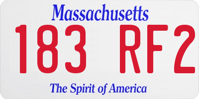 MA license plate 183RF2
