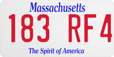 MA license plate 183RF4
