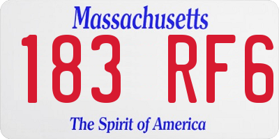 MA license plate 183RF6