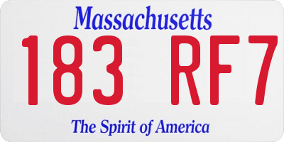 MA license plate 183RF7