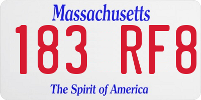 MA license plate 183RF8