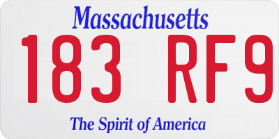 MA license plate 183RF9