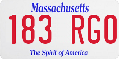 MA license plate 183RG0