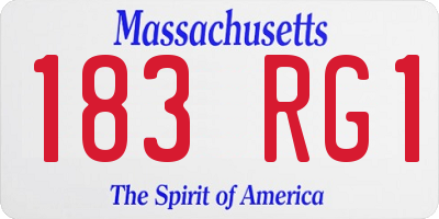 MA license plate 183RG1