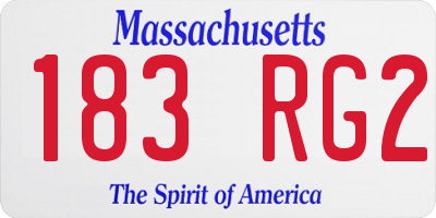 MA license plate 183RG2