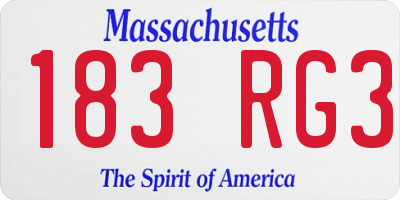 MA license plate 183RG3